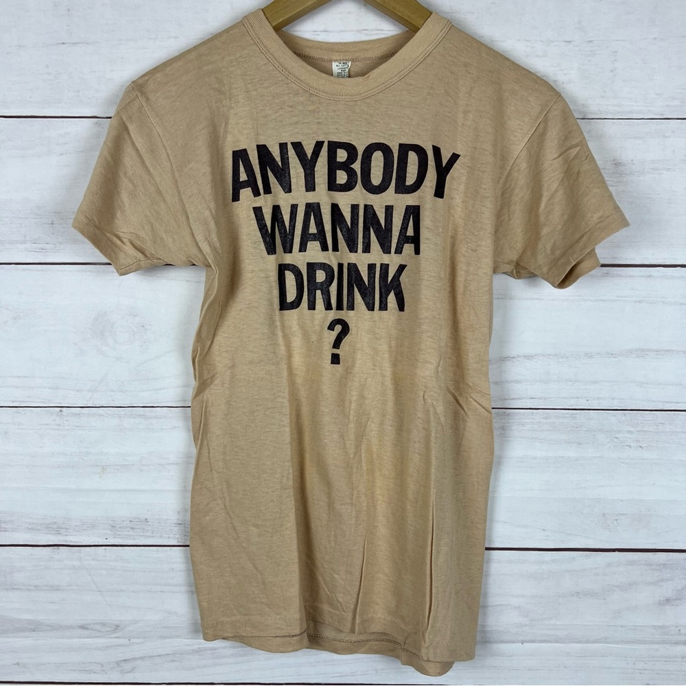 Vintage 1980s Streeters Tavern Chicago T-Shirt Small Anybody Wanna Drink?